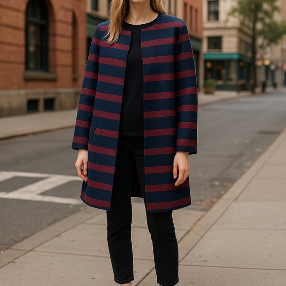 FRNCH striped coat size S/M - Picture 3 of 8